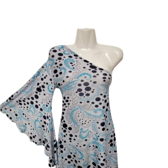 Sexy Cocktail Gown Figure Hugging Long One Shoulder Dress - Size S/M - Picture 2 of 10